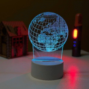 GearUP Acrylic Multicolor Night Lamp (Globe)- WHITE